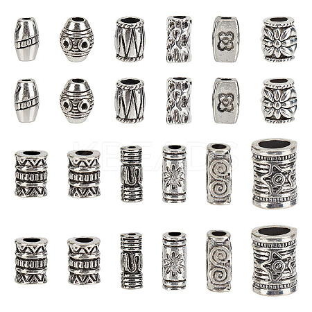 120Pcs 10 Styles Tibetan Style Alloy Beads Sets TIBEB-HY0001-10AS-1