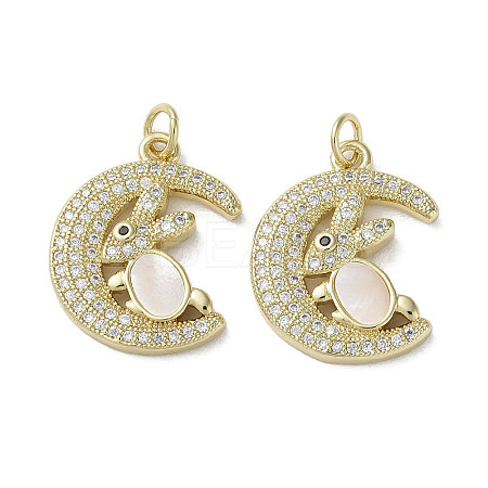 Brass Micro Pave Cubic Zirconia Pendants KK-G485-14G-1
