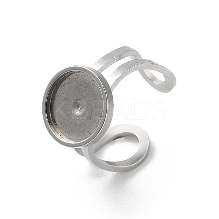 Tarnish Resistant 201 Stainless Steel Pad Ring Settings LS-STAS-K278-07B-P-1