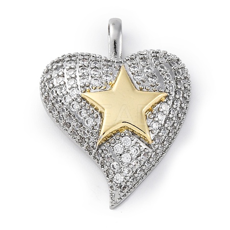 Brass Micro Pave Cubic Zirconia Pendants KK-S510-32GP-02-1