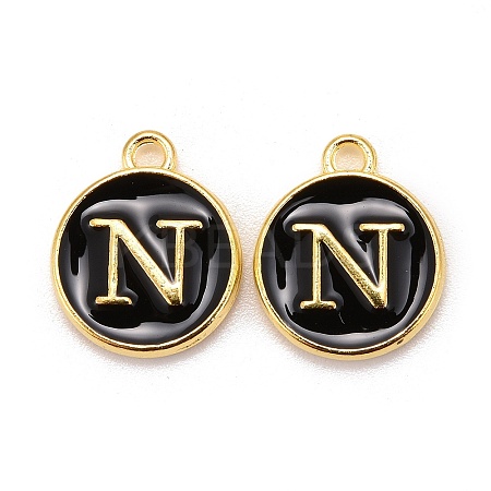 Golden Plated Alloy Charms LS-X-ENAM-S118-02N-1