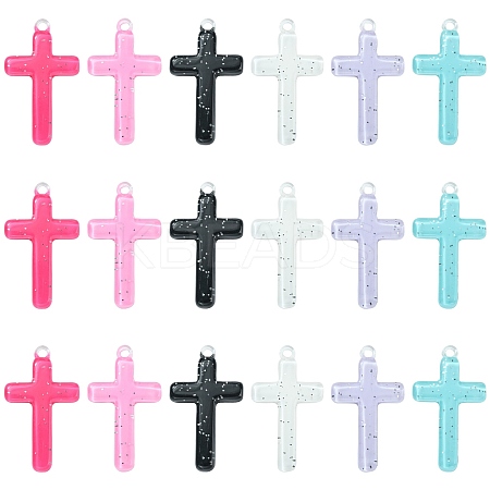 30Pcs 6 Colors Religion Opaque Resin Pendants RESI-CJ0003-46-1