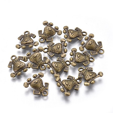 Tibetan Style Puppy Pendants TIBEP-R166-AB-FF-1