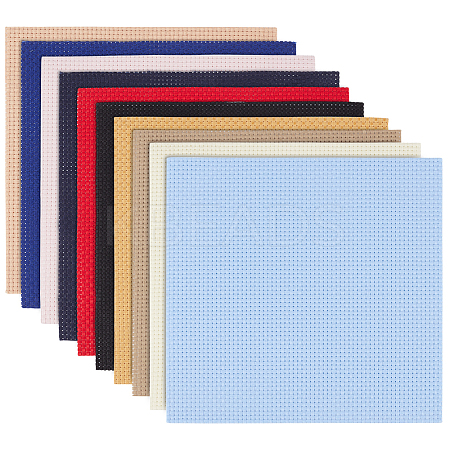 20Pcs 10 Colors Square Cross Stitch Fabric Sheets DIY-BC0015-39-1