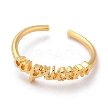 Constellation/Zodiac Sign Brass Cuff Rings RJEW-J074-05G-E-1