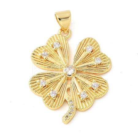 Brass Micro Pave Cubic Zirconia Pendants KK-U053-23G-1