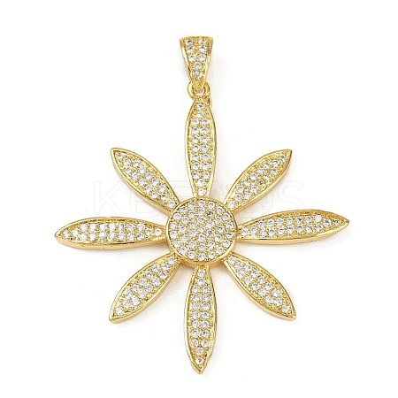 Brass Micro Pave Cubic Zirconia Pendants KK-M322-27G-1