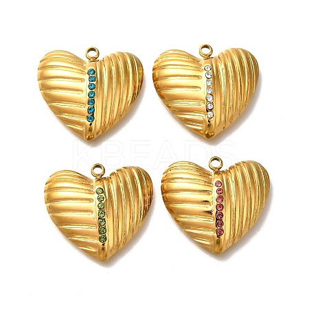 Ion Plating(IP) 304 Stainless Steel Rhinestone Pendants STAS-A104-09G-1