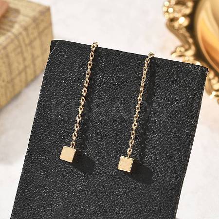 Brass Tassel Stud Earrings LS-EJEW-D321-01G-1