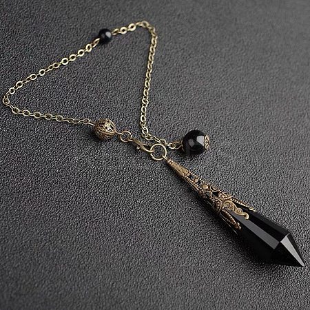 Natural Obsidian Dowsing Pendulum Big Pendants PW23030693040-1