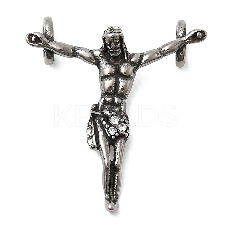 304 Stainless Steel with Rhinestone Pendants STAS-Z179-10AS-1