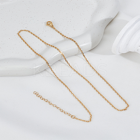 1Pc Gold Plated Tin Alloy Cable Chain Necklaces NJEW-LP0010-01-1