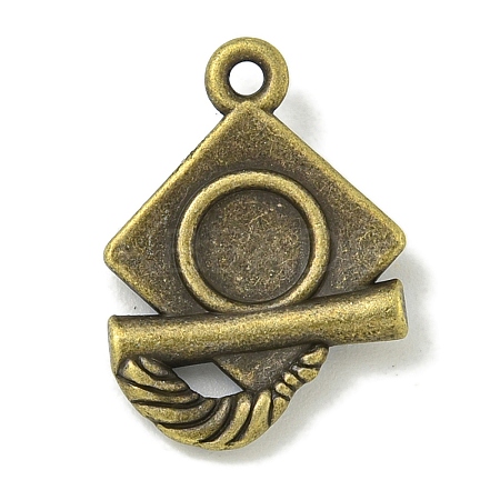 Tibetan Style Alloy Pendant Cabochon Settings TIBE-I026-6010AB-1