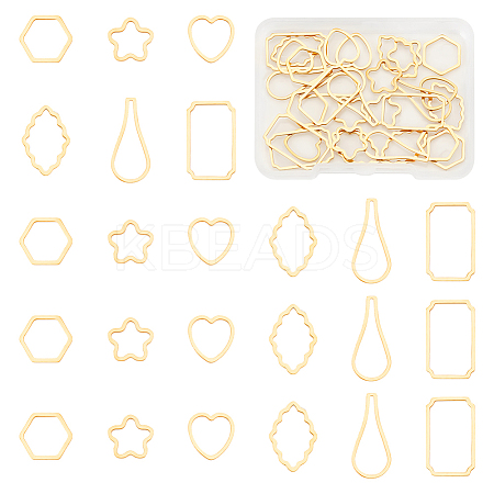 36Pcs 6 Styles 304 Stainless Steel Linking Rings STAS-UN0060-53-1