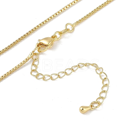 Brass Box Chain Necklace for Women NJEW-B118-01G-1