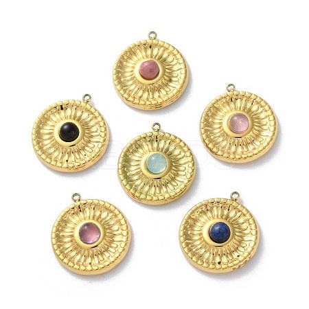 Natural Mixed Gemstone Pendants STAS-Z099-08G-1