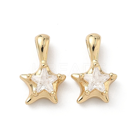 Brass Micro Pave Cubic Zirconia Charms KK-L260-11B-G-1