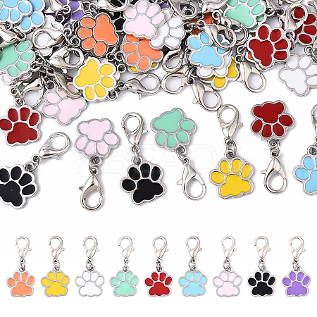 45Pcs 9 Styles Alloy Enamel Pendant Decorations HJEW-YW00146-1