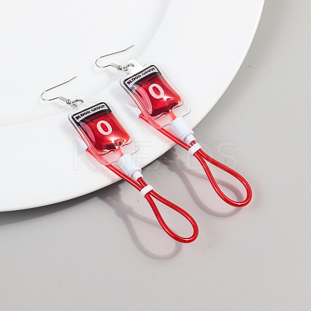 Blood Bag Plastic Dangle Earrings FS-WG7E43C-05-1