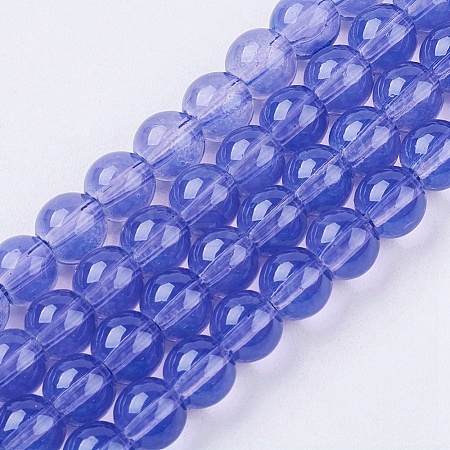 Baking Painted Glass Beads Strands DGLA-Q023-8mm-DB44-1