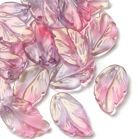 10Pcs Handmade Transparent Czech Lampwork Pendants LAMP-YW0001-27B-1