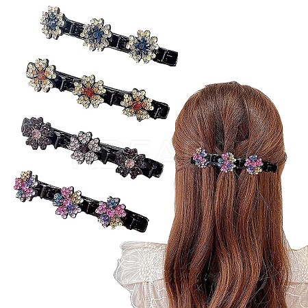 Fashion Double Layer Resin Rhinestone Alligator Hair Clips Sets LS-PHAR-P005-25-1