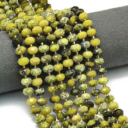 Natural Yellow Turquoise(Jasper) Beads Strands G-P573-A56-01-1