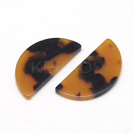 Cellulose Acetate(Resin) Semi Circle Pendants LS-X-KY-S111B-A301-1