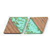 Transparent Resin & Walnut Wood Pendants RESI-S389-012A-B02-2