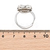 Brass Micro Pave Cubic Zirconia Adjustable Ring Components KK-CBAC351-03P-3