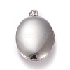 304 Stainless Steel Rhinestone Locket Pendants STAS-K197-10P-2