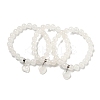 8.5mm Round Natural Quartz Crystal Rock Crystal Beaded Stretch Bracelets BJEW-C074-01N-2