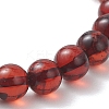 Natural Amber Round Beads Stretch Bracelets for Women Men BJEW-JB13378-4