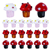 24Pcs 3 Styles Handmade Bumpy Lampwork Beads LAMP-DR0001-11-1