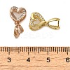 Rack Plating Brass Micro Pave Clear Cubic Zirconia Ice Pick Pinch Bails KK-K340-08-3