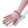 Adjustable Natural Labradorite Chip Beads Braided Bead Bracelets BJEW-JB04392-04-4