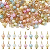 100Pcs 10 Colors Glass Pendants PALLOY-YW00100-1