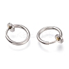304 Stainless Steel Retractable Clip-on Hoop Earrings STAS-O135-01F-2