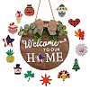 Natural MDF Board Door Hanging Decoration for Front Door Decoration HJEW-SZ0001-04-4