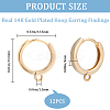 CREATCABIN 6 Pairs Rack Plating Brass Hoop Earring Findings KK-CN0002-44-2