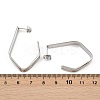 304 Stainless Steel Polygon Stud Earrings EJEW-P324-12P-5