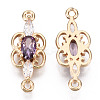 Brass Micro Pave Cubic Zirconia Links Connectors KK-R111-008-A03-2