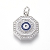 Brass Micro Pave Cubic Zirconia Pendants ZIRC-I032-49P-1
