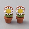 Sunflower Flowerpot Food Grade Eco-Friendly Silicone Beads SIL-TAC0002-20E-1