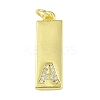 Brass Micro Pave Clear Cubic Zirconia Pendants KK-P266-06G-A-1