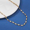 3.5MM 304 Stainless Steel Flower Link Chain Necklaces for Women NJEW-JN05599-1