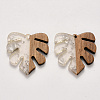 Transparent Resin & Walnut Wood Pendants X-RESI-S358-24-D02-2