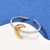 304 Stainless Steel Double Color Cuff Rings RJEW-S635-01GP-11-1