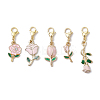 Valentine's Day Rose Alloy Enamel Pendant Decorations HJEW-JM02831-01-1