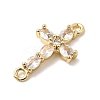 Brass Pave Clear Cubic Zirconia Connector Charms KK-H529-39A-G-2